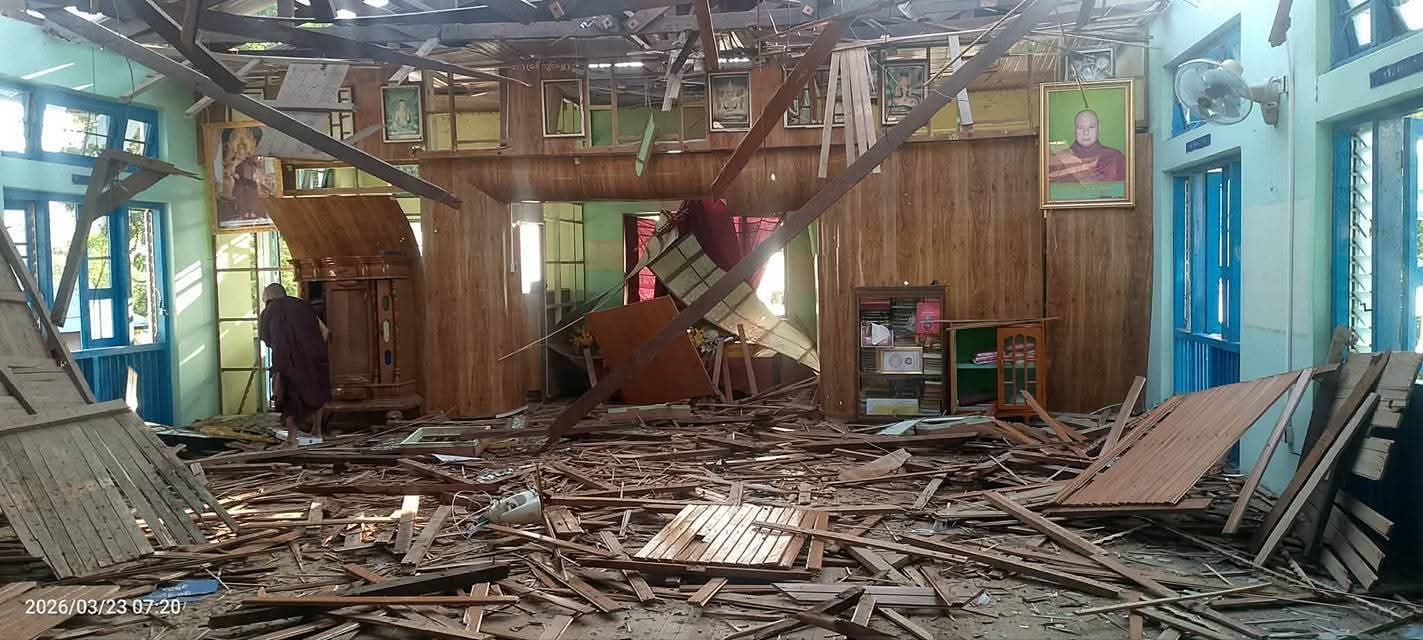 တိုက်ပွဲ ၁ လကျော်ကြာ ဖြစ်ပွားနေသည့် သရက်ချောင်းကို စစ်ကော်မရှင်လေကြောင်းက ဗုံးကြဲ